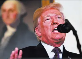  ?? Susan Walsh ?? The Asssociate­d Press President Donald Trump speaks Friday at the White House about the United States’ military response to Syria’s April 7 suspected chemical weapons attack on civilians.