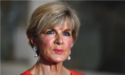  ??  ?? Julie Bishop congratula­ted Jacinda Ardern despite saying two months ago it would be ‘very difficult to build trust’ with a New Zealand Labour government. Photograph: Mick Tsikas/EPA