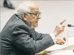  ??  ?? Role player: Palestinia­n representa­tive Riyad Mansour at the UN in May.