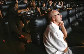  ?? ROSE BACA / DALLAS MORNING NEWS ?? Exonoree Steven Phillips watches “True Conviction” in Dallas on March 31. The documentar­y tells the story of Phillips and two other exonerees who now search for others still locked up for crimes they did not commit.