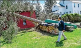  ?? PHOTO PROVIDED ?? Gov. Andrew Cuomo tours storm damage Saturday in Cambridge, N.Y.