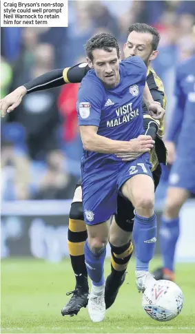  ??  ?? Craig Bryson’s non-stop style could well prompt Neil Warnock to retain him for next term