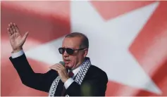  ?? (Murad Sezer/Reuters) ?? TURKISH PRESIDENT Recep Tayyip Erdogan delivers a speech in Istanbul last week.