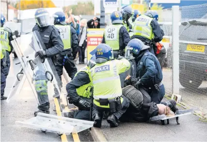  ?? PHOTO: SWNS ?? Police at the scene of the rave in Yate on October 31