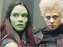  ?? BILD: Marvel/The Walt Disney Pictures ?? Die grünhäutig­e Killer-Amazone Gamora (Zoe Saldana) gesellt sich zu den „Guardians“.