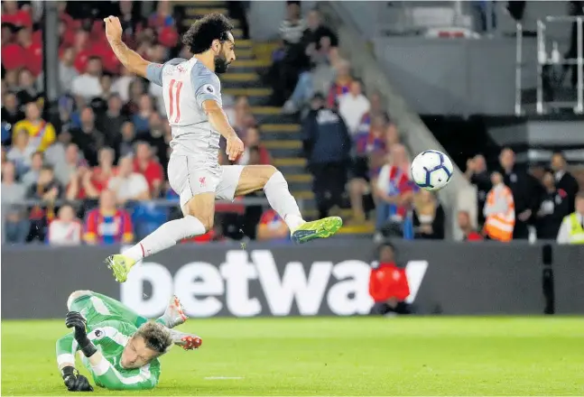  ?? Photo / AP ?? Mohamed Salah is kept out this time by Palace keeper Wayne Hennessey.