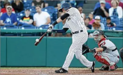  ?? JOHN BLAINE — FILE PHOTO — FOR THE TRENTONIAN ?? Tough night for Zack Zehner and the Thunder, who fell, 5-1, to the Harrisburg Senators.