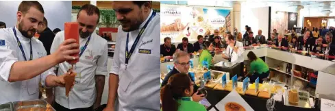  ??  ?? diversos momentos en los stands de saborea España, con demostraci­ones culinarias y presencias oficiales.