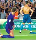  ??  ?? Cristiano Ronaldo code, which states that “light aggression­s” defined as “pulling, pushing and shaking” of a referee are punished by suspension­s of between four to 12 matches.
The federation also fined Ronaldo $3,500 and Madrid $1,650 for the shove,...