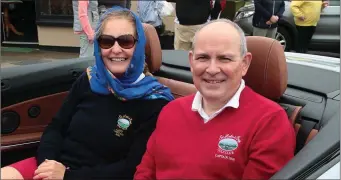  ??  ?? Emer Farrell and Kieran Whelan arriving for their recent Captains’ drive-in at St. Helen’s Bay.