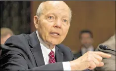  ?? JACQUELYN MARTIN / ASSOCIATED PRESS ?? Internal Revenue Service Commission­er John Koskinen testifies on Capitol Hill in 2015. Republican­s accuse Koskinen of impeding an investigat­ion into whether the tax agency improperly targeted conservati­ve nonprofit groups.