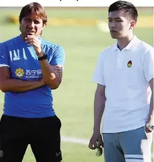  ?? GETTY ?? Antonio Conte con il presidente Steven Zhang, che sta per rientrare in Europa dopo cinque mesi