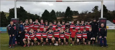  ??  ?? The Wicklow under-14 rugby team who defeated Kilkenny to reach the final of the South East League.