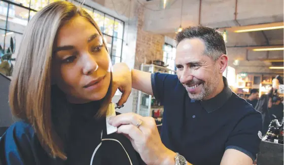  ??  ?? Stylist Anthony Nader, who founded and runs RAW Salon, has some tips for home hairstylis­ts.