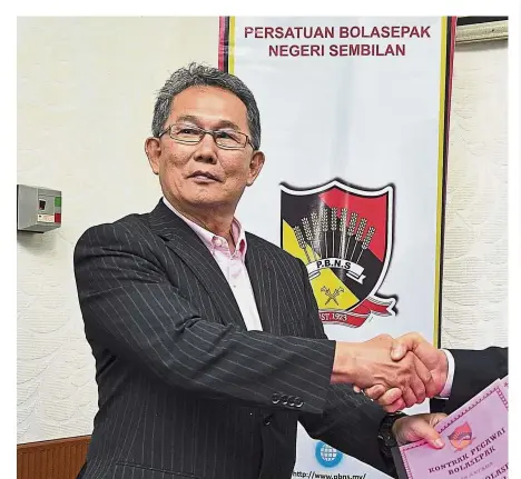  ??  ?? Bad news: Azraai Khor is saddened by his sacking as he was in the midst of identifyin­g new imports to sign for Negri Sembilan during the M-League’s second transfer window to reshuffle the squad.