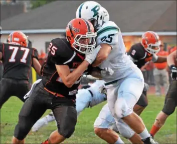  ?? FOR DIGITAL FIRST MEDIA FILE ?? Perkiomen Valley will be without star receiver Justin Jaworski (25) in the coming weeks, but the Vikings’ have the talent to overcome such a big miss.