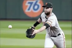  ?? AP file photo ?? Brandon Belt hit .274 with a career-high 29 home runs and 59 RBIs last season for the Giants.