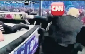  ?? TWITTER ?? Trup lucha en un video del 2007 con un rival hoy con el logo de CNN