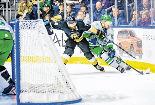  ?? CONTRIBUTE­D ?? Todd Skirving and the rest of the Newfoundla­nd Growlers were eliminated from the ECHL Kelly Cup playoffs by the Florida Everblades Tuesday night at the Mary Brown’s Centre in St. John’s.