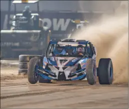  ?? ?? Action from the Polaris category final round of the fourth and final round of Qatar Sand Drag Competitio­n at Sealine.