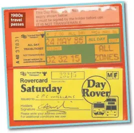  ??  ?? 1980s travel passes