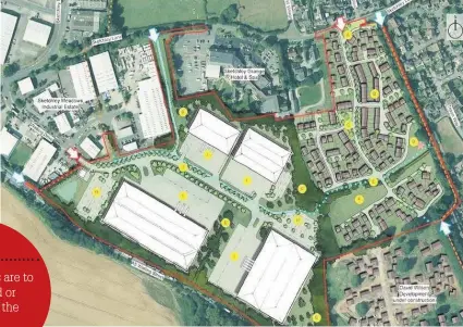  ??  ?? Plans for 140 homes and an extension to the Sketchley Meadows business park in Burbage