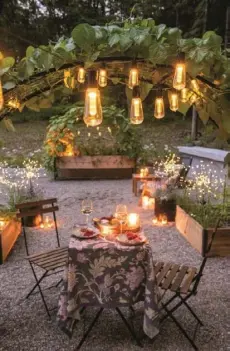  ?? Melinda Myers, Bay Area News Group ?? Enjoy an after-dark glow on your patio or deck with retro Edison-bulb solar lights.
