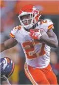  ?? JACK DEMPSEY/ASSOCIATED PRESS FILE PHOTO ?? Former Kansas City Chiefs running back Kareem Hunt said in a statement: ‘I want to apologize for my actions. I deeply regret what I did. I hope to move on from this.’