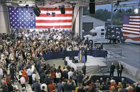  ?? Alex Brandon/Associated Press photos ?? President Donald Trump speaks about his proposal for a tax overhaul during an event Wednesday at the Air National Guard base in Middletown, Pa.