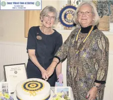  ??  ?? Joint effort Past president Liz Gordon and current president Janet Macaskill cut the celebratio­n cake