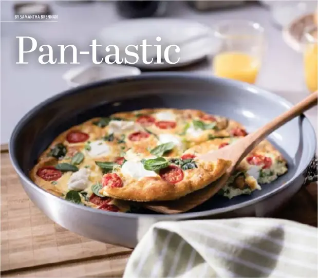  ??  ?? Ceramic-coated pans (above) are made for those who like to cook without adding oils and fats. These pans are best used over a gentle heat for cooking healthy vegie meals. Ceramic coatings are PTFE and PFOA free, but still exhibit excellent non-stick properties.