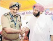  ?? HT FILE PHOTO ?? Immediatel­y after taking oath last year, CM Capt Amarinder Singh announced to form the STF, and ADGP Harpreet Singh Sidhu (L), who was on central deputation, was brought back to the state to head the force amid much hype.