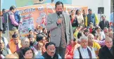  ?? HT PHOTO ?? Union minister Mukhtar Abbas Naqvi addressing a meeting organised in Lucknow to pay tribute to CRPF jawans who lost their lives in Pulwama terror attack.