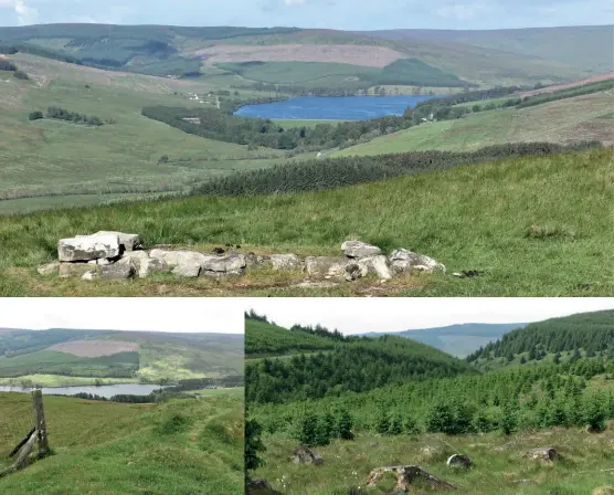  ??  ?? [Captions clockwise from top] Catcleugh Reservoir from Byrness Hill; A view into the forest; Catcleugh Reservoir from Echo Crags