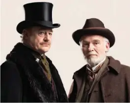  ?? Photo by Michael Wharley. ?? OWEN TEALE as Jack Manningham and IAN McELHINNEY as Inspector Rough.