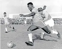  ??  ?? BRAZILIAN football star Edson Arantes do Nascimento, better known as Pele, during a match for Brazil against Sweden in 1960.