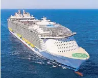  ??  ?? The world’s biggest cruise ship, which can accommodat­e 6,000 passengers and over 2,000 crew members, is also the most technologi­cally advanced — and most fun.