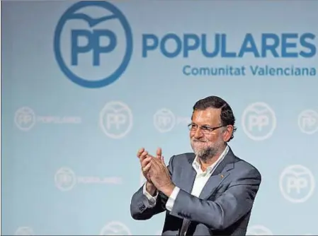  ??  ?? Mariano Rajoy arrancó su precampaña en Valencia