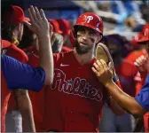  ?? ERIC ESPADA — GETTY IMAGES FILE ?? The Philadelph­ia Phillies’ Bryce Harper won the National League MVP award on Thursday.