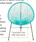  ??  ?? Turquoise chair, £95, Idyll Home