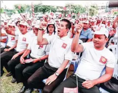  ?? HENG CHIVOAN ?? The Khmer Will Party holds its kick-off event for the campaign period in Phnom Penh.