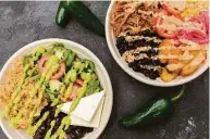  ?? ?? Somos Arepas offers bowls, crafted with a base of rice, sweet corn or lettuce, and choice of proteins and toppings.