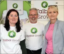  ??  ?? Rhona O’Regan, Con Cremin and Sheila Horan of Talbot Grove at registrati­on for the Ring of Kerry Charity Cycle 2017 in Killarney on Friday.Photo by Michelle Cooper Galvin