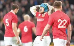  ?? AFP ?? The British and Irish Lions’ Jack Nowell (centre) reacts after defeat against the Otago Highlander­s in Dunedin yesterday.