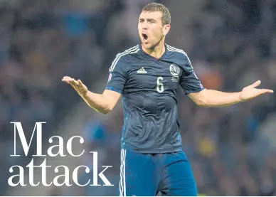  ??  ?? James McArthur tries to rally the troops before equalising last night