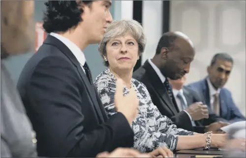  ??  ?? Prime Minister Theresa May hosts a meeting of business leaders to discuss trade links after the UK leaves the EU as part of her visit to New York.