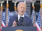  ?? EVAN VUCCI/ AP ?? President Joe Biden unveils his jobs plan in a speech Wednesday in Pittsburgh.