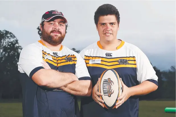  ?? Picture: BRENDAN RADKE ?? UP FRONT: Russell Todd and Cameron Scott have been announced as the Northern Beaches Mudcrabs captains for the 2018 FNQ Rugby season.