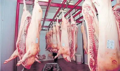  ??  ?? Exportació­n. La firma que envió los embarques fue Industrias Toledo, bajo la marca Toledo Pork Meat.