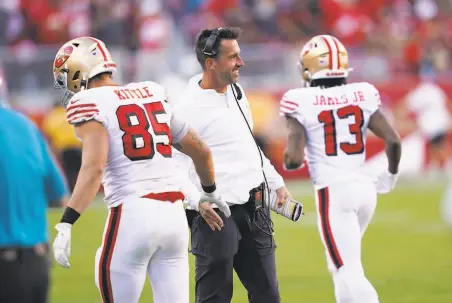  ?? Tony Avelar / Associated Press ?? Head coach Kyle Shanahan and his players have put together the 49ers’ first 70 start since George Seifert’s team in 1990.